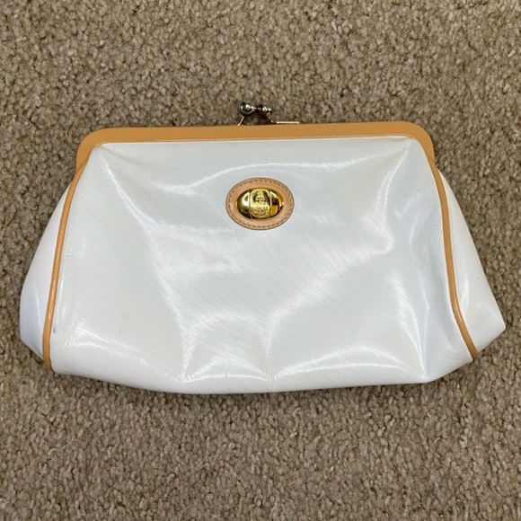 Mark Cross White And Tan Trim Clutch - Picture 1 of 4